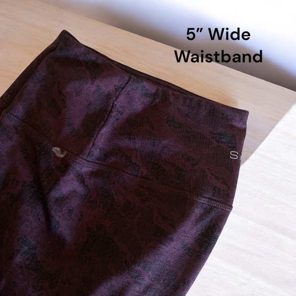 SPYDER High Waisted Printed Leggings Wine Camouflage Print Large Workout BAL… - Picture 8 of 14